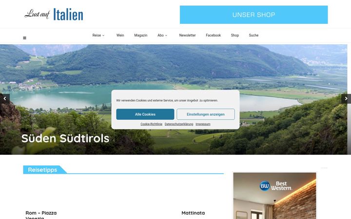 Screenshot of lust-auf-italien.com