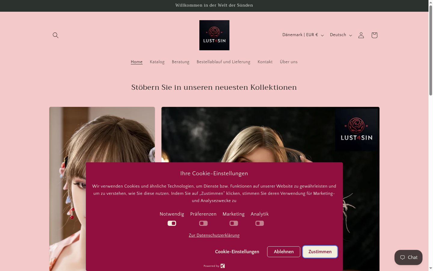 Capture d'écran de la bannière de consentement affichée avant toute interaction
