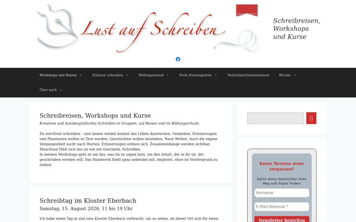 Screenshot of lustaufschreiben.de
