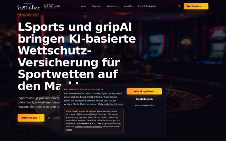 Екранна снимка на lustich.de