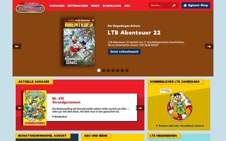 Screenshot of lustiges-taschenbuch.de