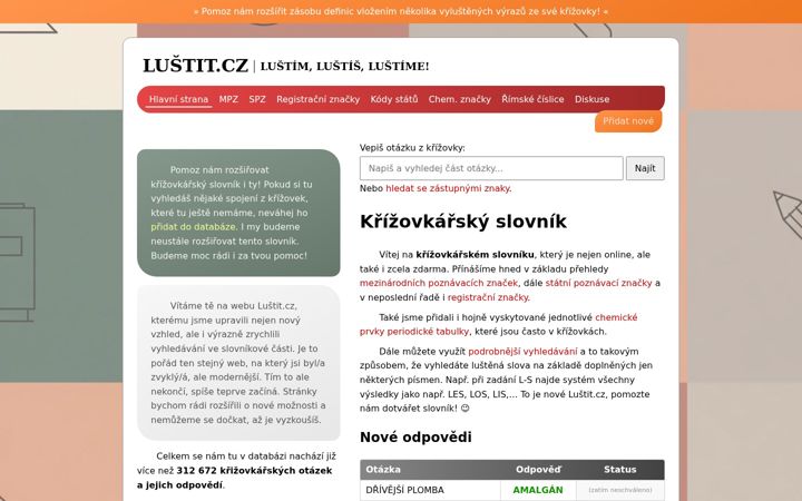 Snímek obrazovky lustit.cz