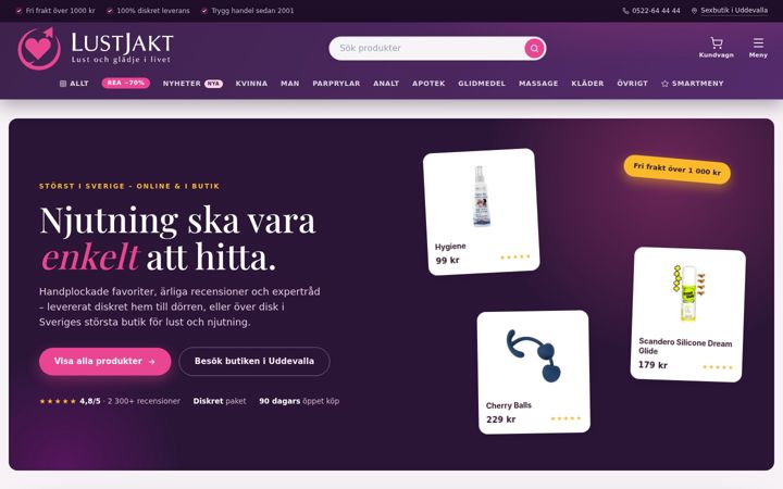 Screenshot of lustjakt.com