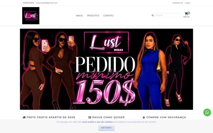 Screenshot of lustmodas.com.br