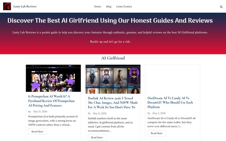 Screenshot of lustylabreviews.com