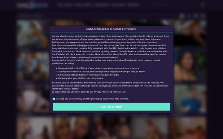 Screenshot of lustysextube.com
