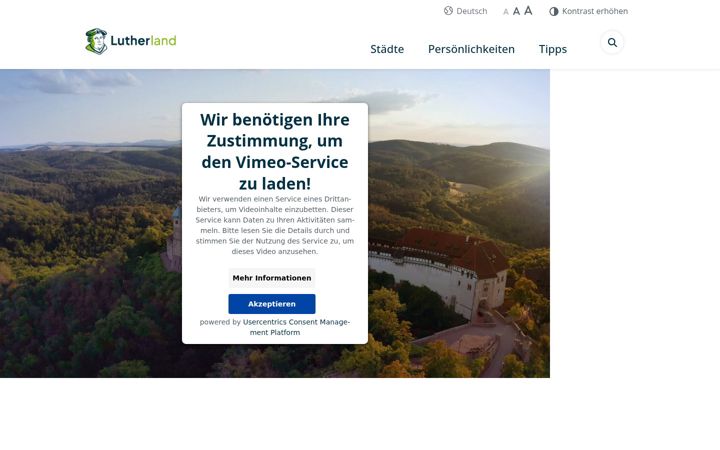 Screenshot of luther-land.com