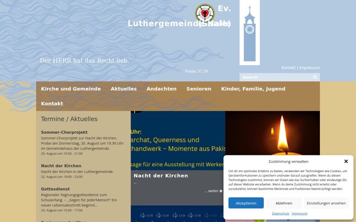 Screenshot of luthergemeinde-halle.de