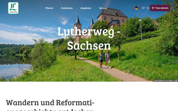 Screenshot von lutherweg-sachsen.de