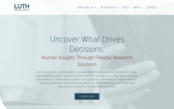 Screenshot of luthresearch.com