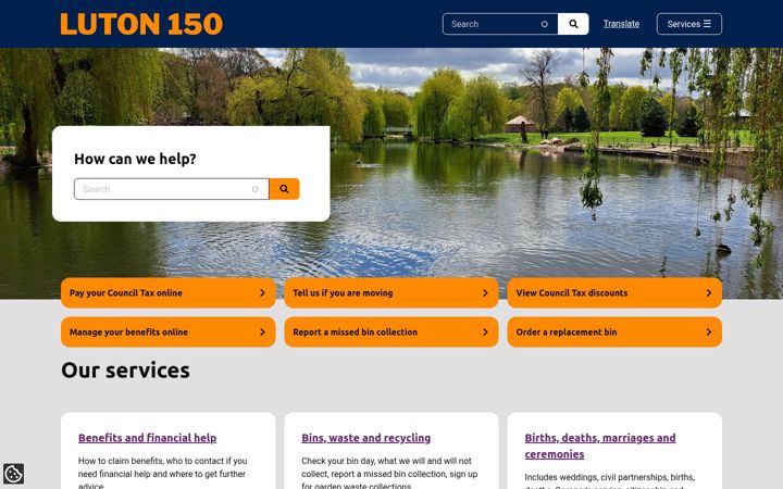Screenshot di luton.gov.uk