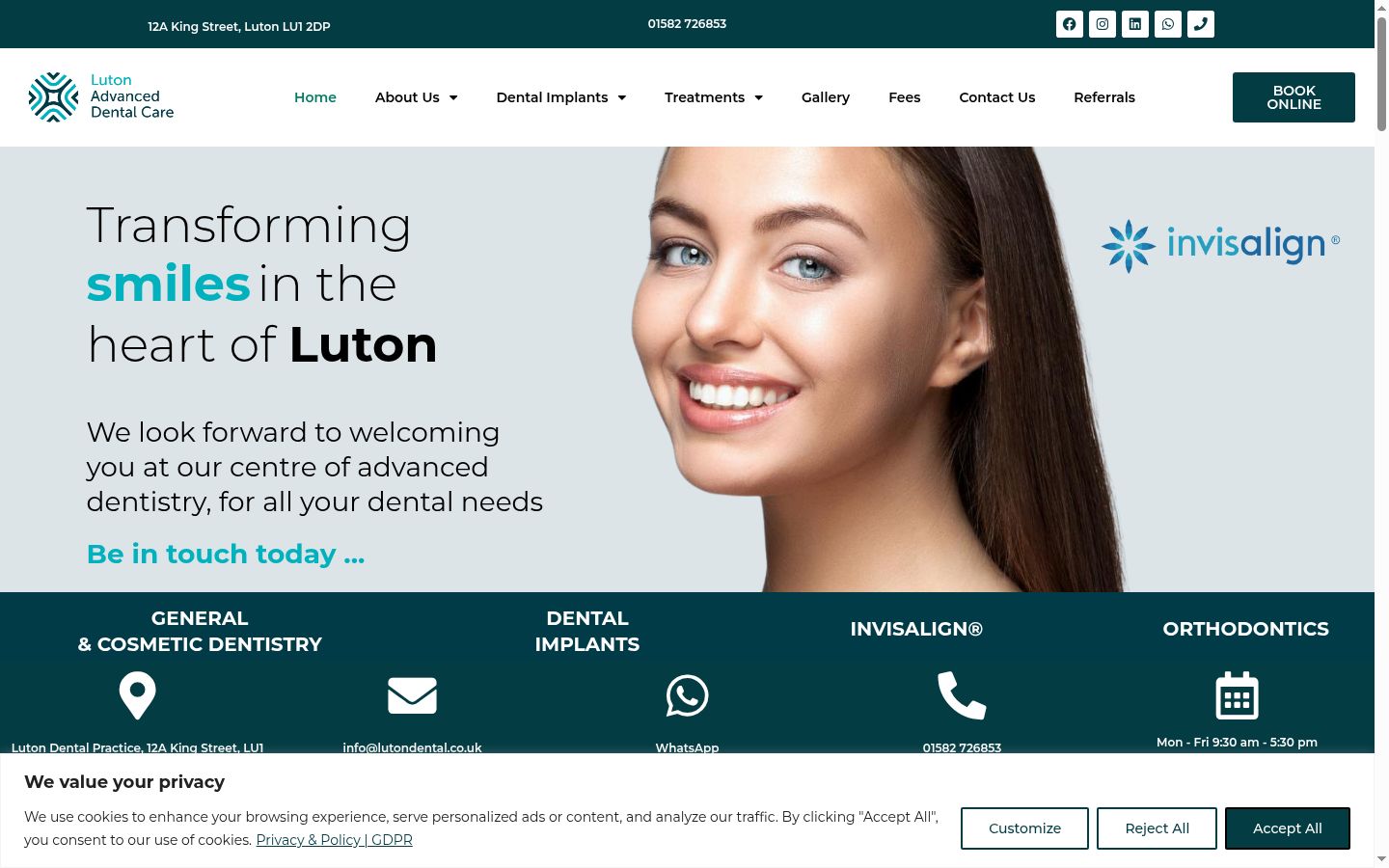 Screenshot of the consent banner shown before any interaction