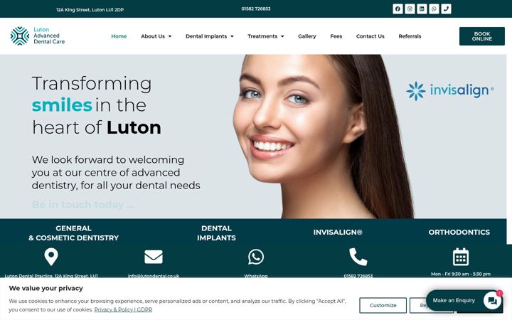 Screenshot of lutondental.co.uk