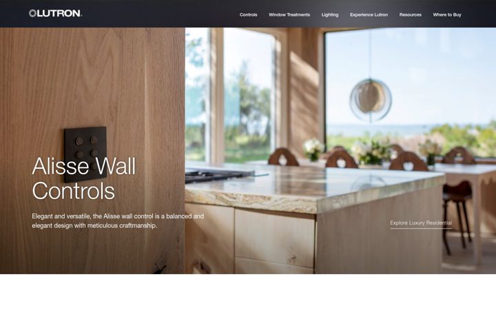 Skjámynd af lutron.com
