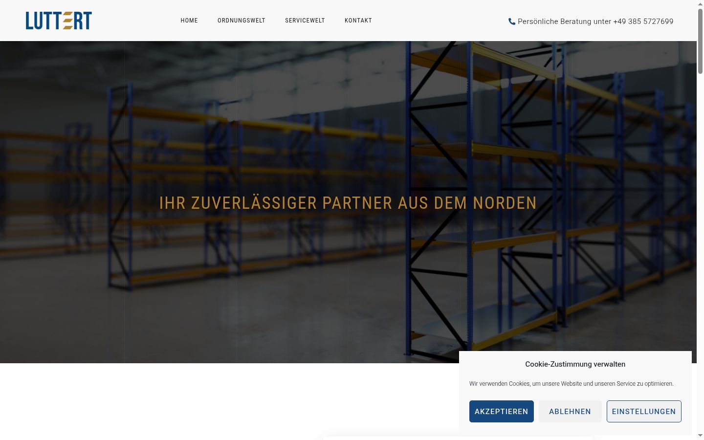 Screenshot des Einwilligungsbanners vor jeglicher Interaktion