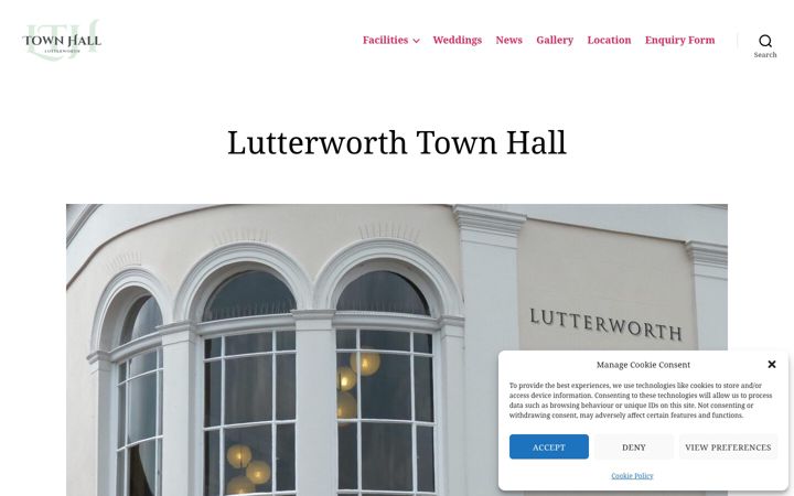 Screenshot of lutterworthtownhall.org.uk