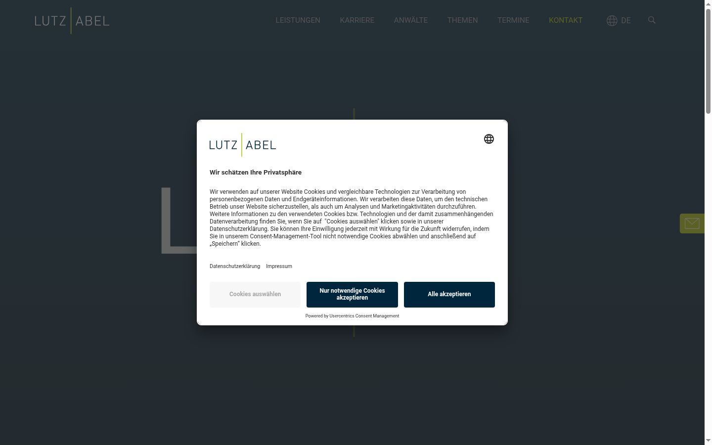 Screenshot tal-banner tal-kunsens muri qabel kwalunkwe interazzjoni