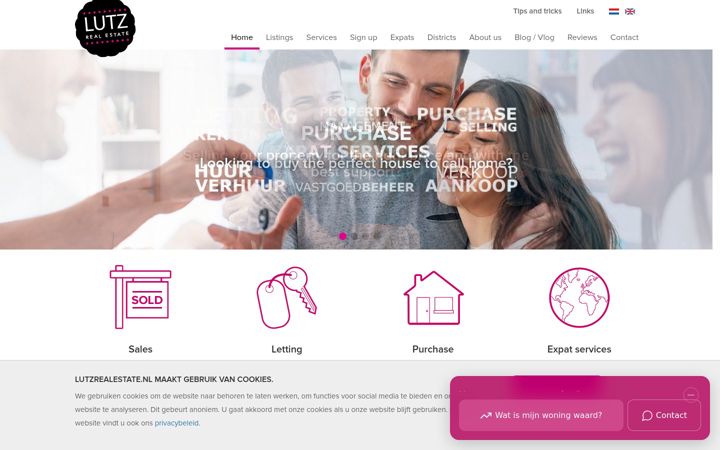 Screenshot of lutzrealestate.nl