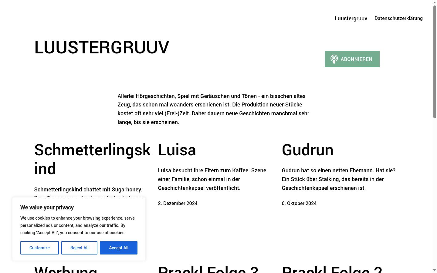 Screenshot del banner di consenso mostrato prima di qualsiasi interazione