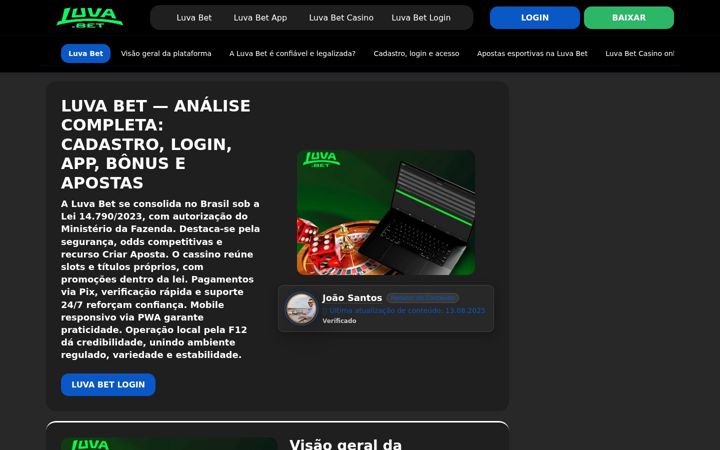 Screenshot of luva-betx.com.br