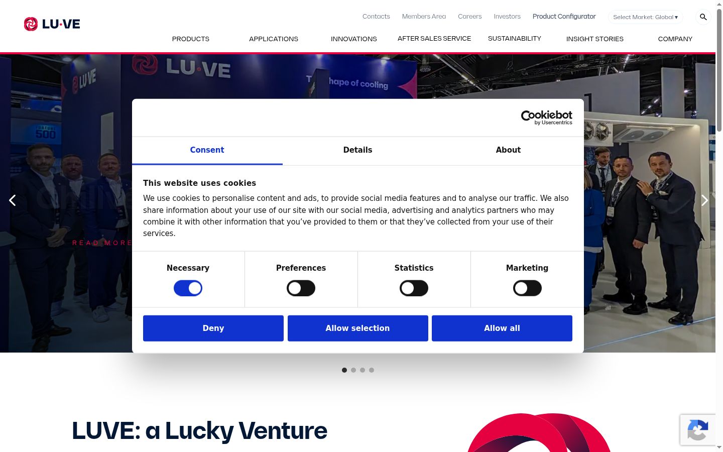 Screenshot of the consent banner shown before any interaction