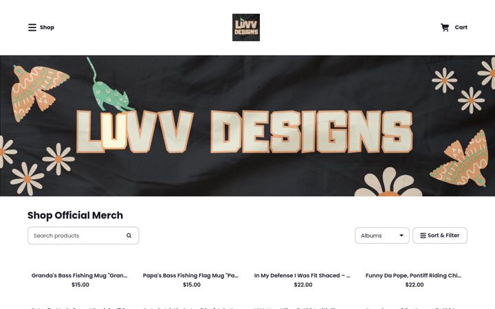 Screenshot of luvvdesigns.com