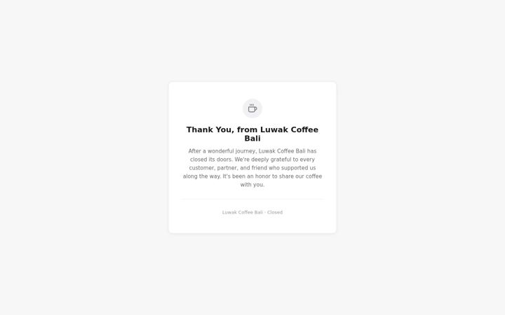 Screenshot of luwakcoffee-bali.com