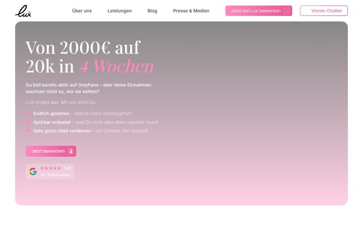 Screenshot of lux-agency.com