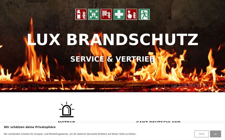Screenshot of lux-brandschutz.de