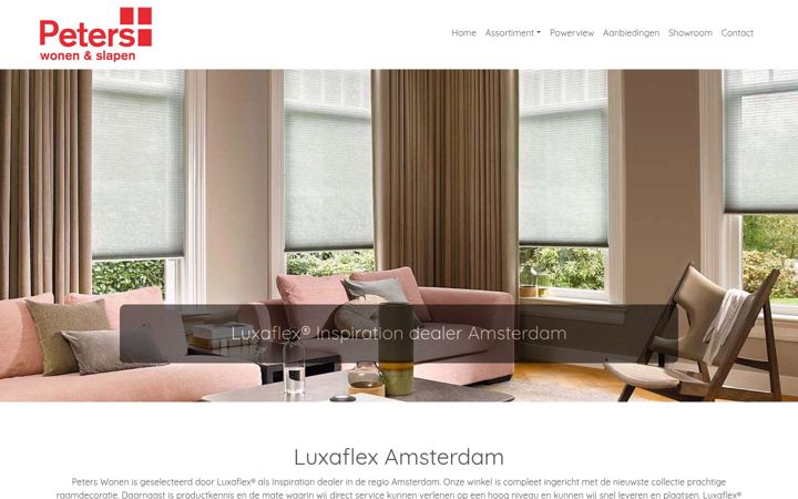 Screenshot of luxaflex-peters-amsterdam.nl