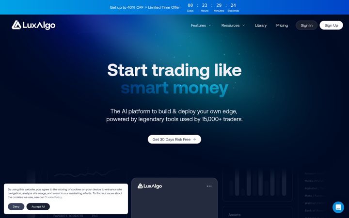 Screenshot of luxalgo.com