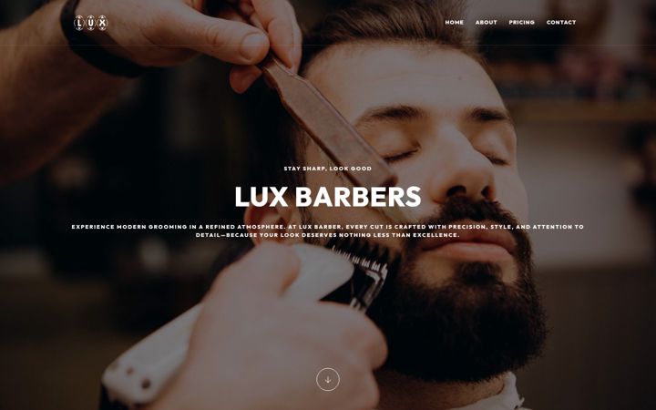 Screenshot of luxbarbers.co.uk