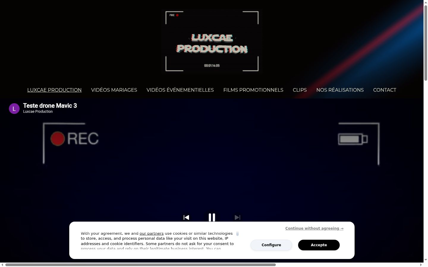 Screenshot del banner di consenso mostrato prima di qualsiasi interazione
