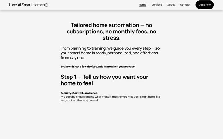 Screenshot of luxeaismarthomes.com