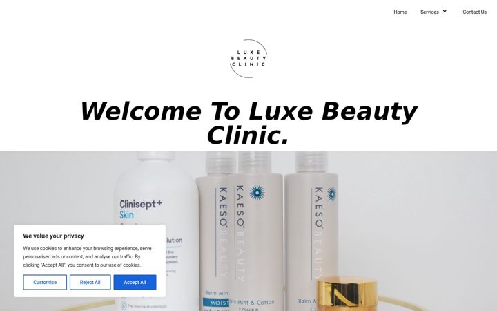 Screenshot of luxebeautyclinic.co.uk