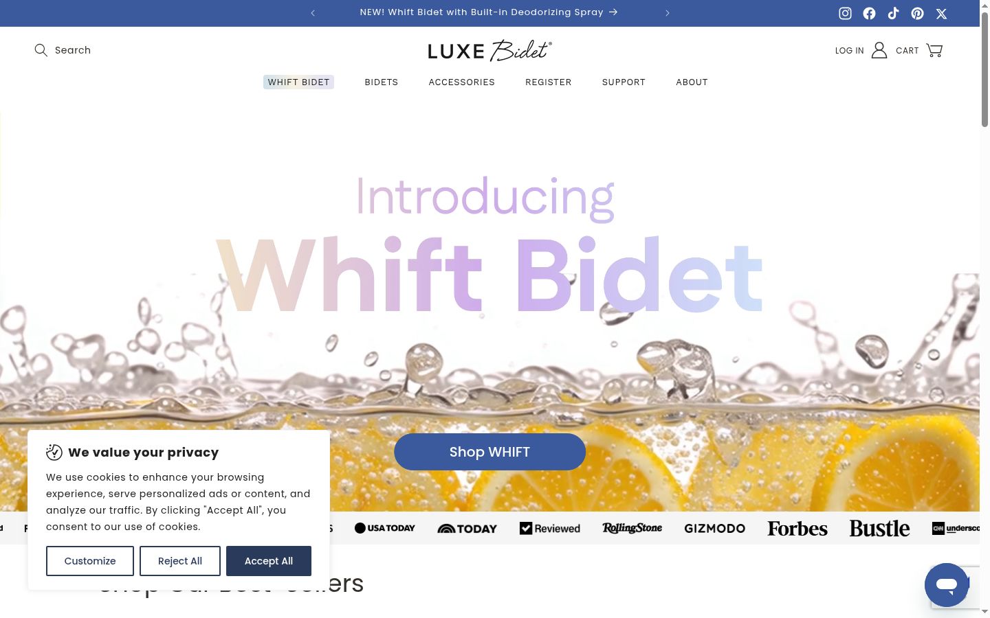 Screenshot tal-banner tal-kunsens muri qabel kwalunkwe interazzjoni