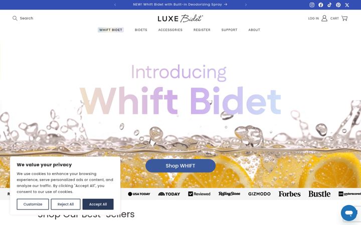 Screenshot of luxebidet.com