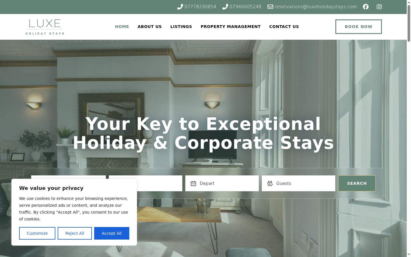 Screenshot of the consent banner shown before any interaction