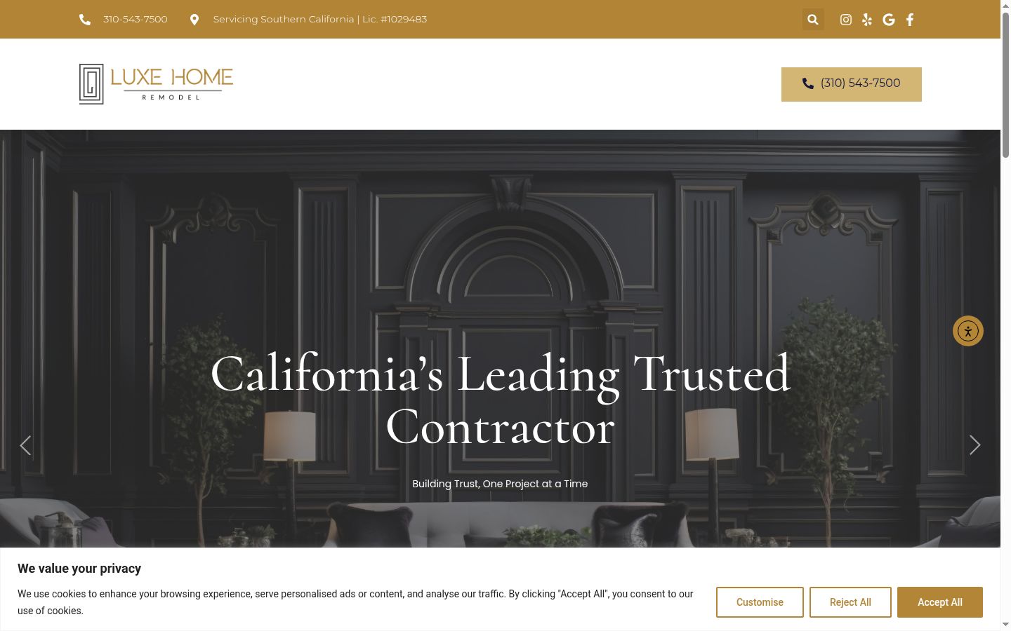 Screenshot of the consent banner shown before any interaction
