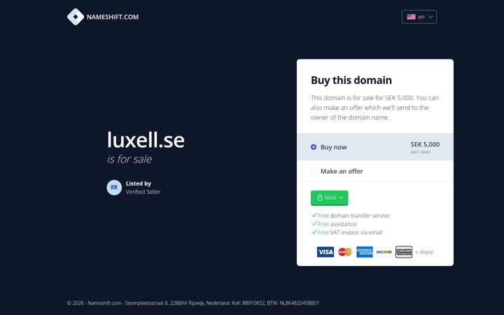 Screenshot of luxell.se
