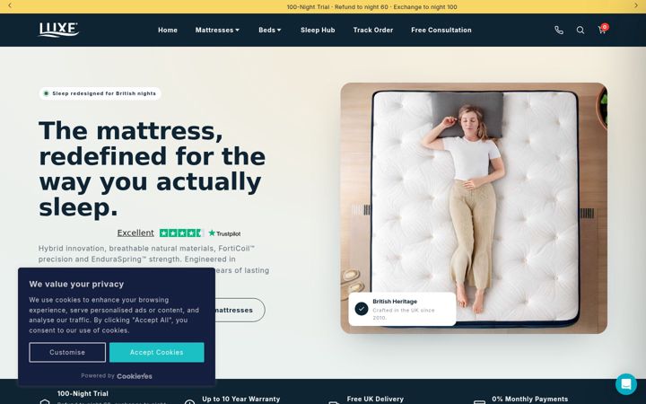 Screenshot of luxemattresses.co.uk