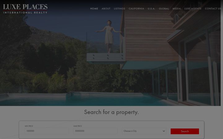 Screenshot of luxeplaces.com