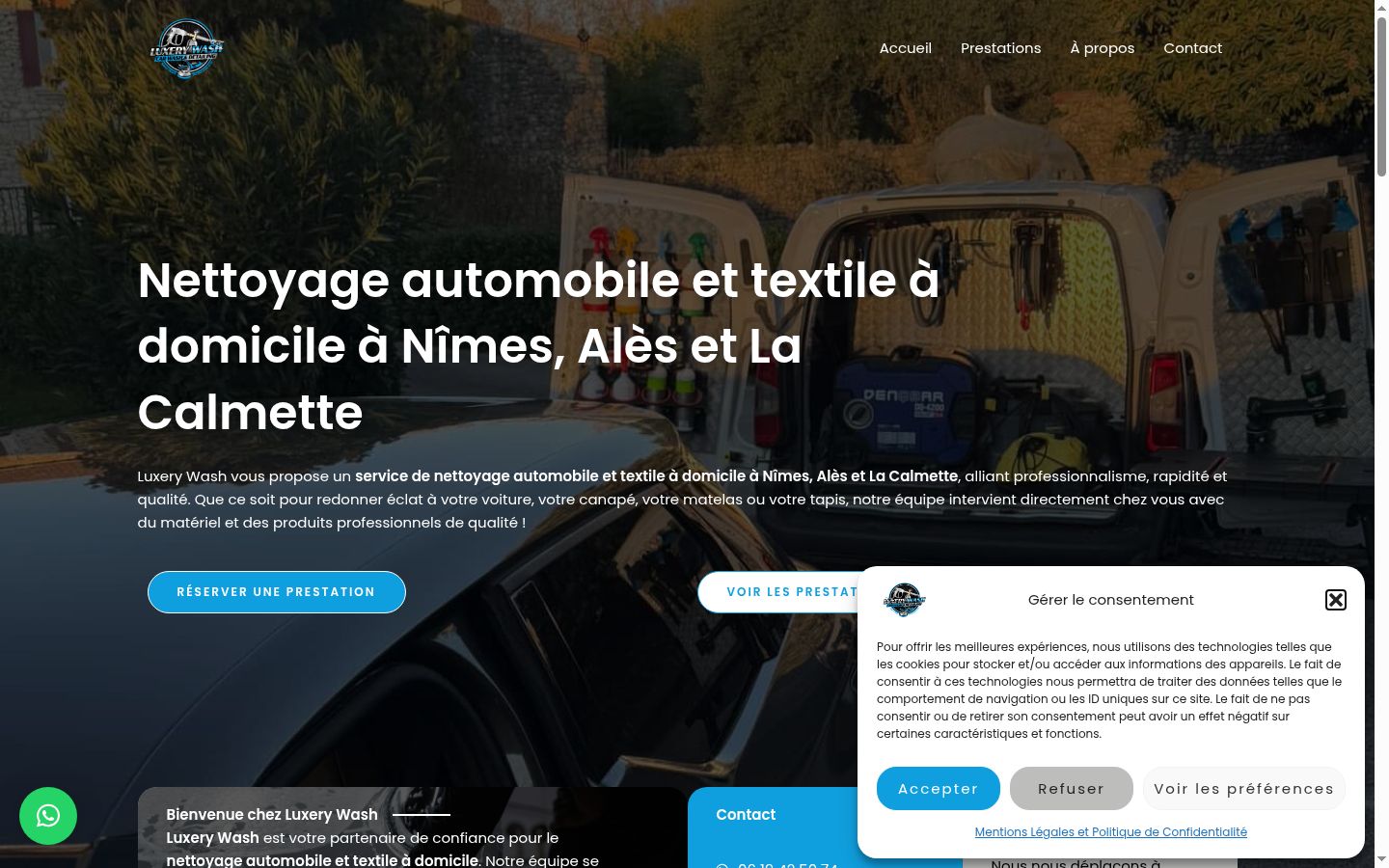 Screenshot del banner di consenso mostrato prima di qualsiasi interazione