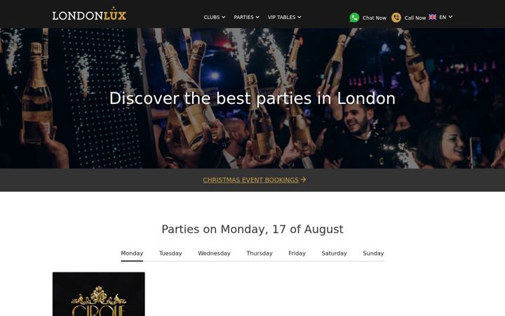Screenshot of luxguestlist.com
