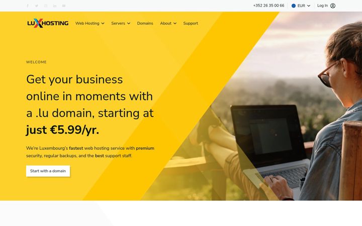 Screenshot of luxhosting.lu