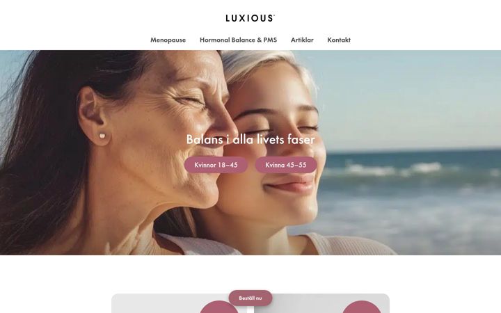 Screenshot of luxiousbalance.se