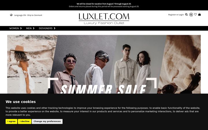 Screenshot of luxlet.com