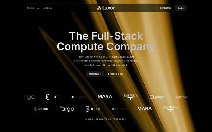 Kuvakaappaus sivustosta luxor.tech