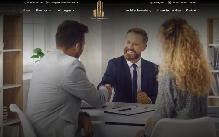 Screenshot of luxore-immobilien.de