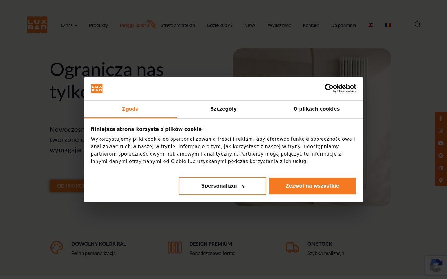 Posnetek zaslona pasice za privolitev, prikazane pred kakršno koli interakcijo